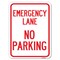Signmission Emergency Lane No Parking Sign Heavy-Gauge Aluminum Rust Proof Parking Sign, 18" x 24", A-1824-24109 A-1824-24109 - alternate 1
